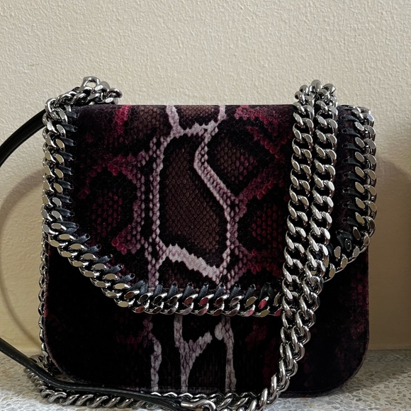 STELLA MCCARTNEY purple snakeskin velvet Falabella Box Bag - Picture 2 of 8